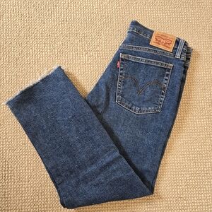 Levi's  Wedgie Straight Leg Jeans Dark Blue Womens 30